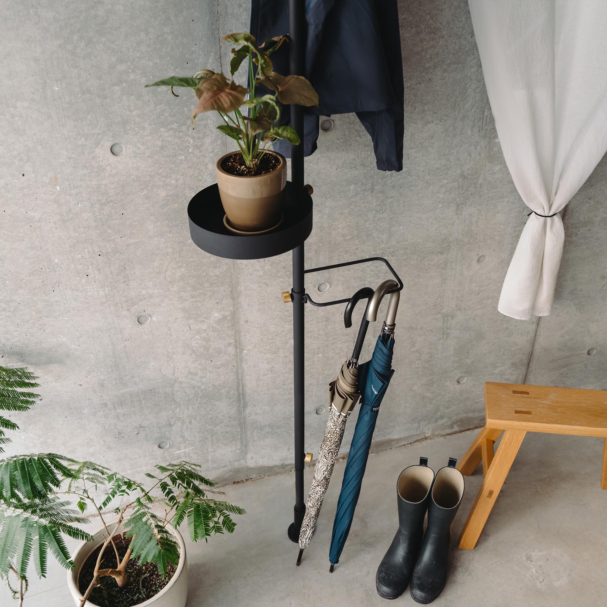 Amazon｜DRAW A LINE ミニマル玄関SET Black テンションロッド×1